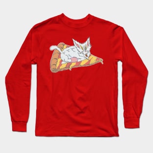 Flying Pizza Cat Pisittu Aresti - by Miskel Design Long Sleeve T-Shirt